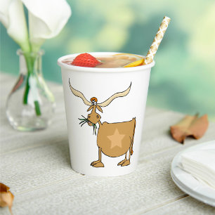 Gobelets En Papier Vache Longhorn du Texas avec Étoile