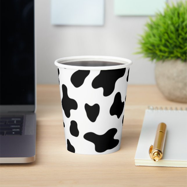 Gobelets En Papier Vache moderne belle noire et blanche (Insitu)