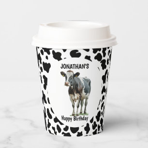 Gobelets En Papier Vache noire et blanche