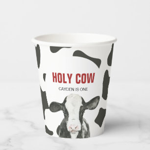 Gobelets En Papier Vache sacrée, je suis un anniversaire à imprimé va