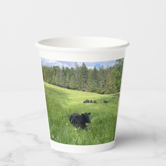 Gobelets En Papier Vaches noires du Vermont, tasse de papier (Recto)