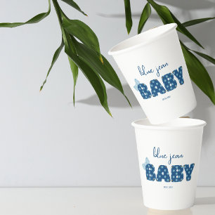 Gobelets En Papier Vaisselle Blue Jean Baby shower   Parti à thème