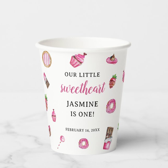 Gobelets En Papier Valentine Desserts Petite amoureuse Anniversaire m (Recto)