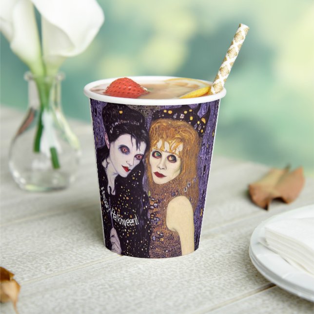 Gobelets En Papier Vampire et sorcière à Halloween (Insitu)
