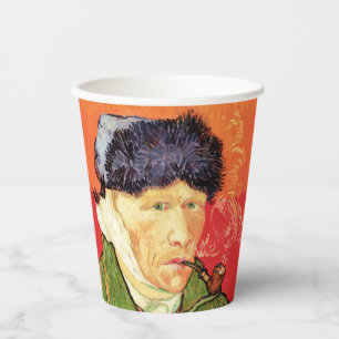 Gobelets En Papier Van Gogh - Autoportrait avec l'oreille bandée et p