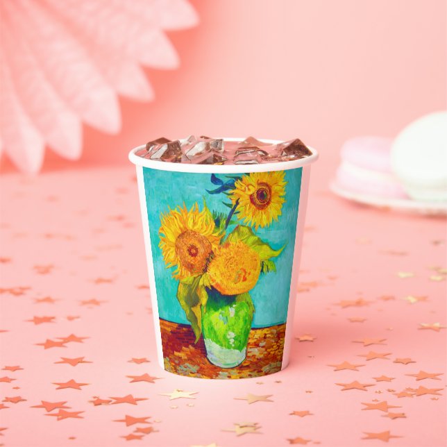 Gobelets En Papier Van Gogh Sunflowers (Insitu)
