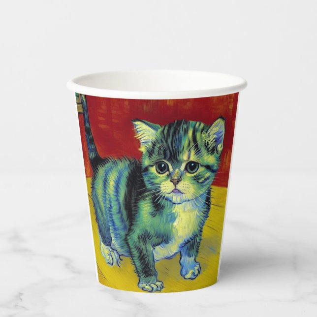 Gobelets En Papier Van Gogh Tabby Cat (Recto)