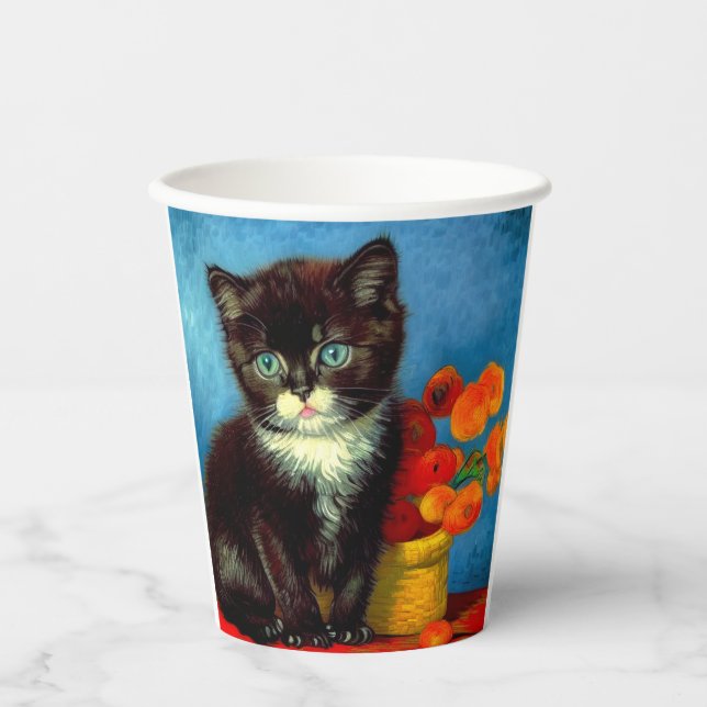Gobelets En Papier Van Gogh Tuxedo Cat (Recto)