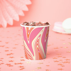 Gobelets En Papier Varé - rose, orange et crème