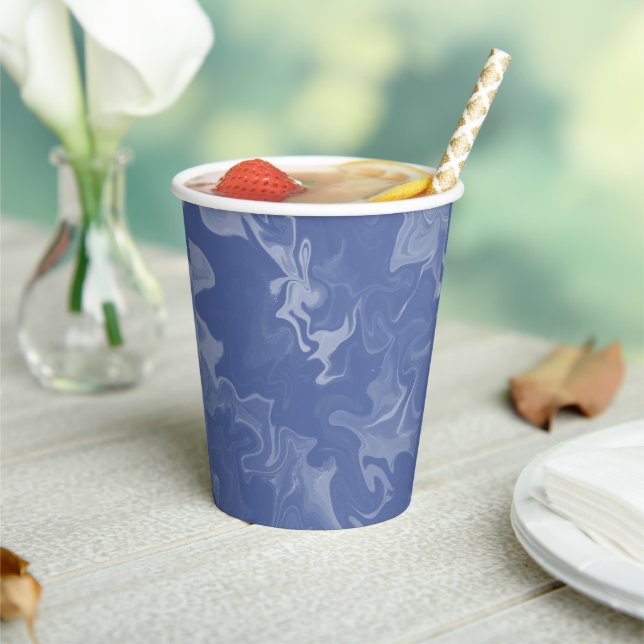 Gobelets En Papier Vasos de papel efecto marmolado azul (Insitu)