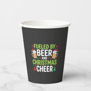 Gobelets En Papier Vecteur de boisson de Noël de bonne chère de bière