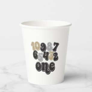 Gobelets En Papier Veille du Nouvel An Compte à rebours Premier Anniv