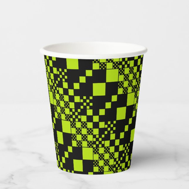 Gobelets En Papier Vérifié, Chèques - Vert citron (Recto)