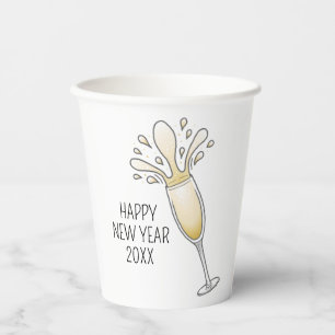 Gobelets En Papier Verre de Champagne du Nouvel An
