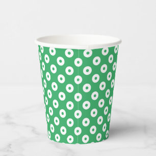 Gobelets En Papier Vert amusant avec des pois verts et blancs