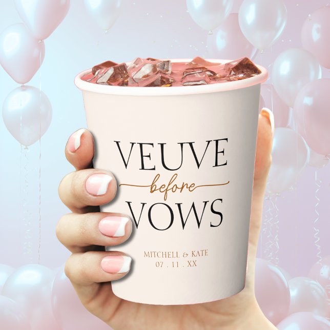 Gobelets En Papier Veuve Avant Vows Tan Fête des mariées Brown (Veuve Before Vows Tan Brown Bridal Shower Paper Cups
)