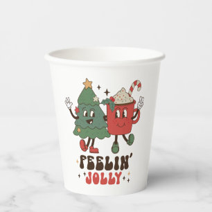 Gobelets En Papier Vibes de Noël rétro Vintage Noël 2023