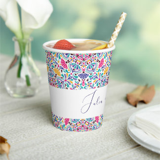 Gobelets En Papier Vibrant mexicaine Fiesta Style Mariage arc-en-ciel