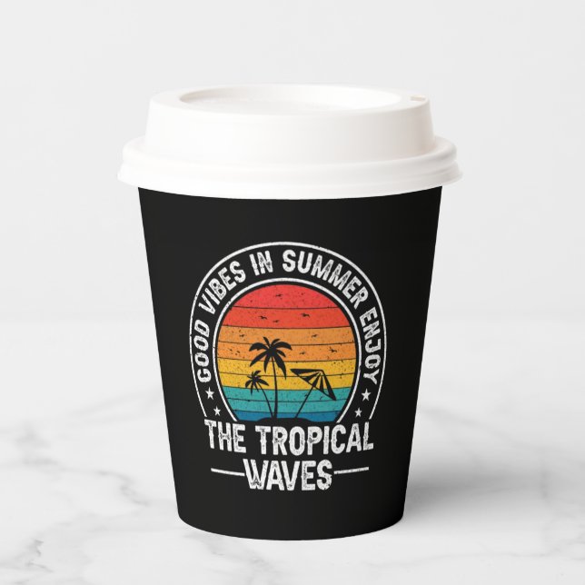 Gobelets En Papier Vibrations estivales tropicales (Recto)