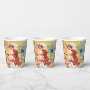 Gobelets En Papier Victorian Lady Woman Fun Carriage