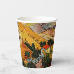Gobelets En Papier Vincent van Gogh - Paysage, Maison et Plowman