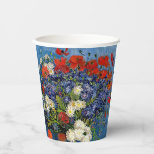 Gobelets En Papier Vincent van Gogh - Vase avec Cornflowers & Poppies