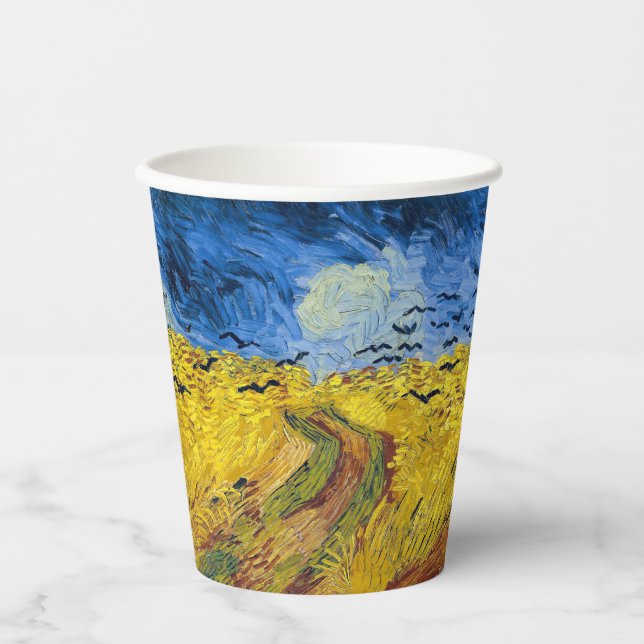 Gobelets En Papier Vincent van Gogh - Wheatfield with Crows (Recto)