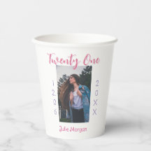 vingt et un ans photo anniversaire rose violet fil