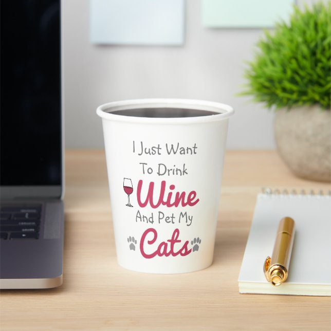 Gobelets En Papier Vins et chats (Insitu)
