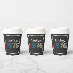 Gobelets En Papier Vintage 1976 Numéro de bande rétro 50e anniversair