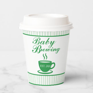 Gobelets En Papier Vintage Coffee Shop Baby Shower - Vintage Green