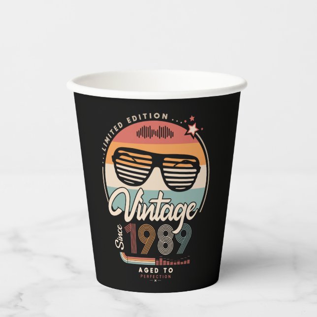 Gobelets En Papier Vintage depuis 1989 (Recto)