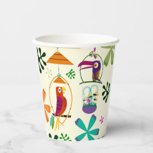 Gobelets En Papier Vintage Tropical Tiki Birds Summer Luau Party Pape