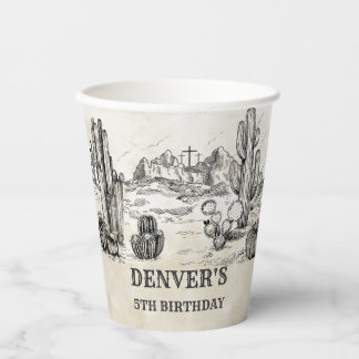 Gobelets En Papier Vintage Western Wild West Cowboy fête d'anniversai