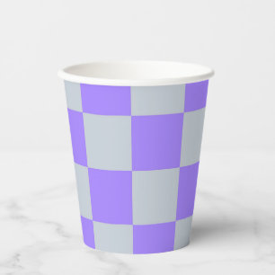 Gobelets En Papier Violet À damiers En vichy Motif