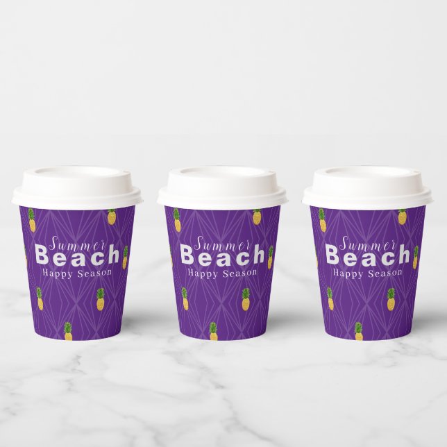 Gobelets En Papier Violet ananas (Multi)
