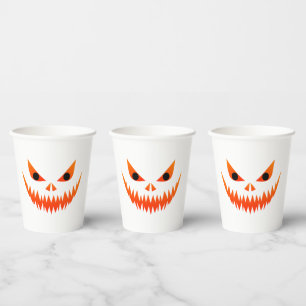 Gobelets En Papier Visage effrayant d'Halloween