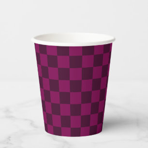 Gobelets En Papier Visuels équilibrés avec motif à carreaux marron