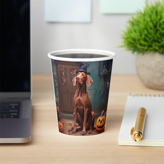 Gobelets En Papier Vizsla Potirons Halloween Effrayant (Insitu)