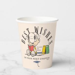 Gobelets En Papier Vœux de fin d'études Peanuts Snoopy lisant