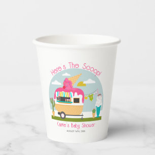 Gobelets En Papier Voici le Baby shower de la fille de la crème glacé