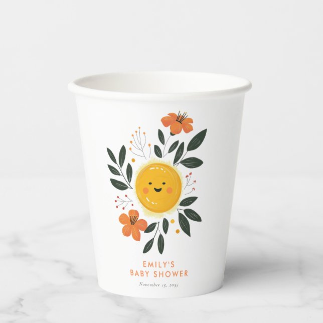 Gobelets En Papier Voici le Baby shower du Fils (Recto)