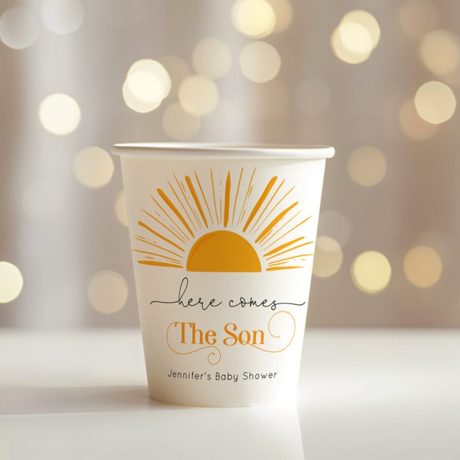 Gobelets En Papier Voici le baby shower fils (Créateur téléchargé)