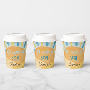 Gobelets En Papier Voici le Baby shower Son Sunshine Blue Ray