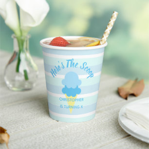 Gobelets En Papier Voici The Scoop Ice Cream Summer Boy Birthday