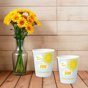 Gobelets En Papier Voici venir le fils Garçon Baby Shower