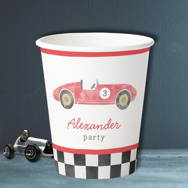 Gobelets En Papier Voiture de course vintage (Créateur téléchargé)