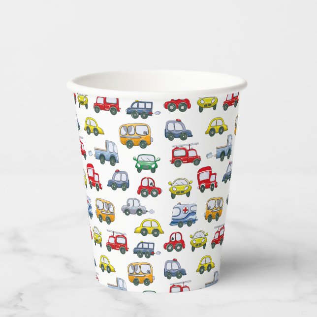 Gobelets En Papier Voitures Motif tasse de papier (Recto)