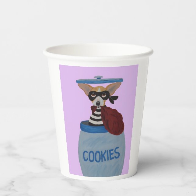 Gobelets En Papier Voleur de biscuits Chihuahua (Verso)