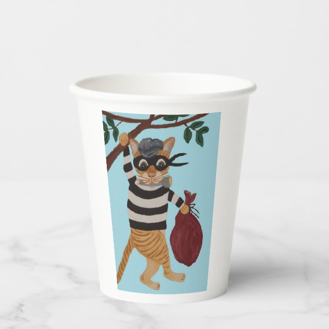 Gobelets En Papier Voleur de Chat (Recto)